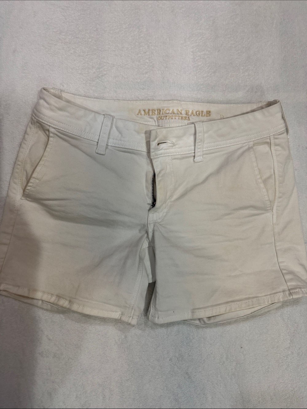 American Eagle Outfitters Women's White Chino Bermuda Shorts